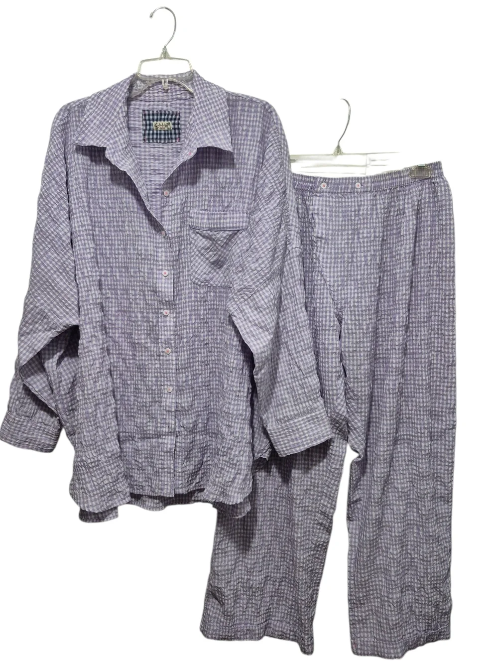 Free People Intimately Cloud Ten Seersucker Pajama Size SMALL - 2PC Set - Lilac - Picture 2 of 4